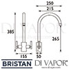 Bristan Artisan Easyfit Sink Mixer Tap Dimensions